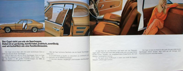 Ford Capri Modelprogram 1970 Carbrochure (9286)